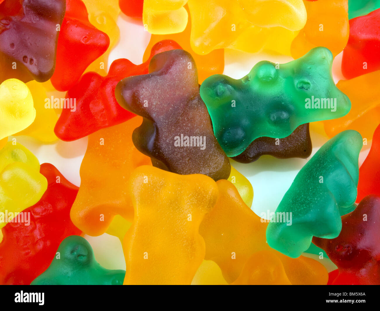 Photo gros plan de gummy bears. Banque D'Images