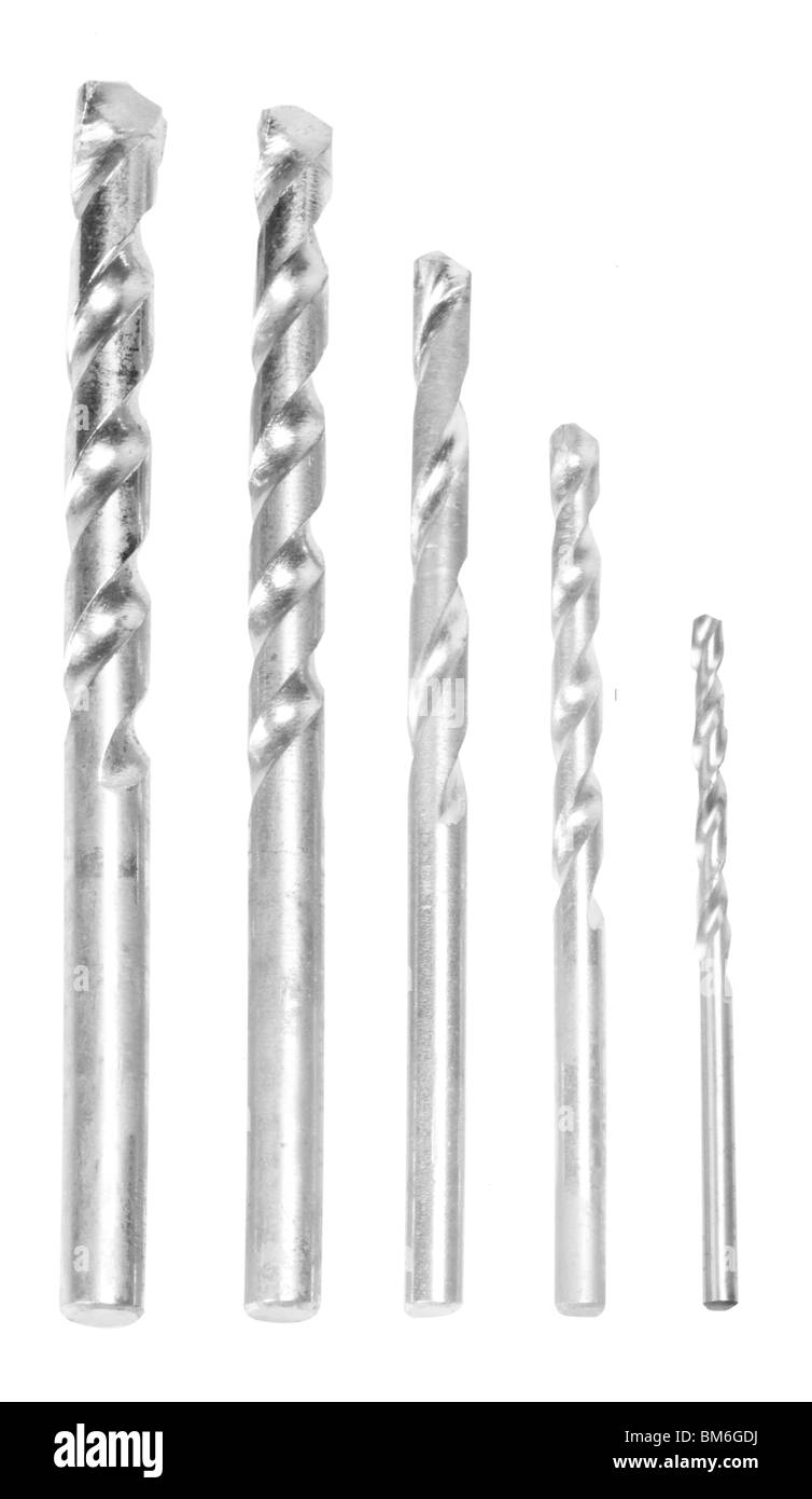 Close-up of drill bits disposés dans un ordre décroissant Banque D'Images
