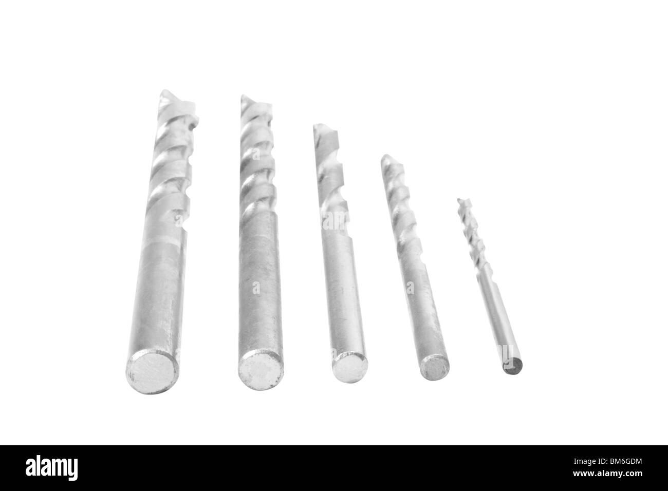 Close-up of drill bits disposés dans un ordre décroissant Banque D'Images