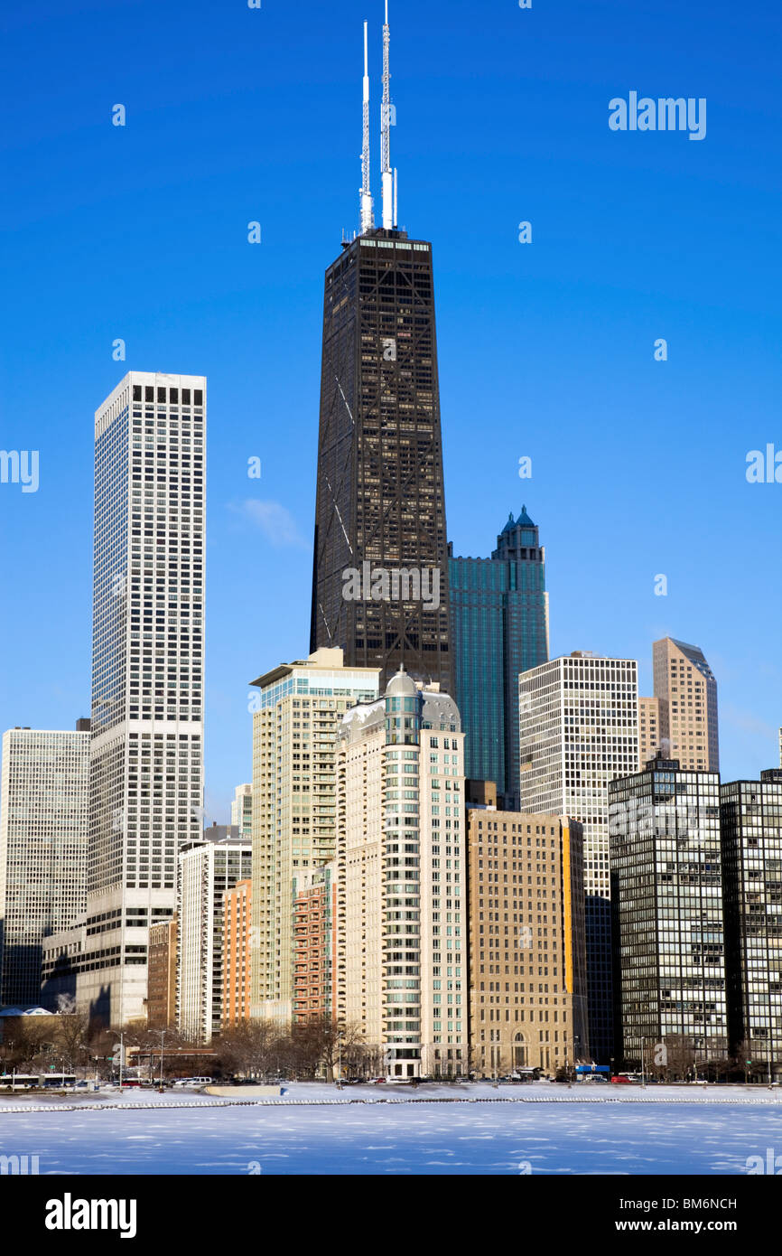 L'hiver à Chicago - Hancock Tower Banque D'Images