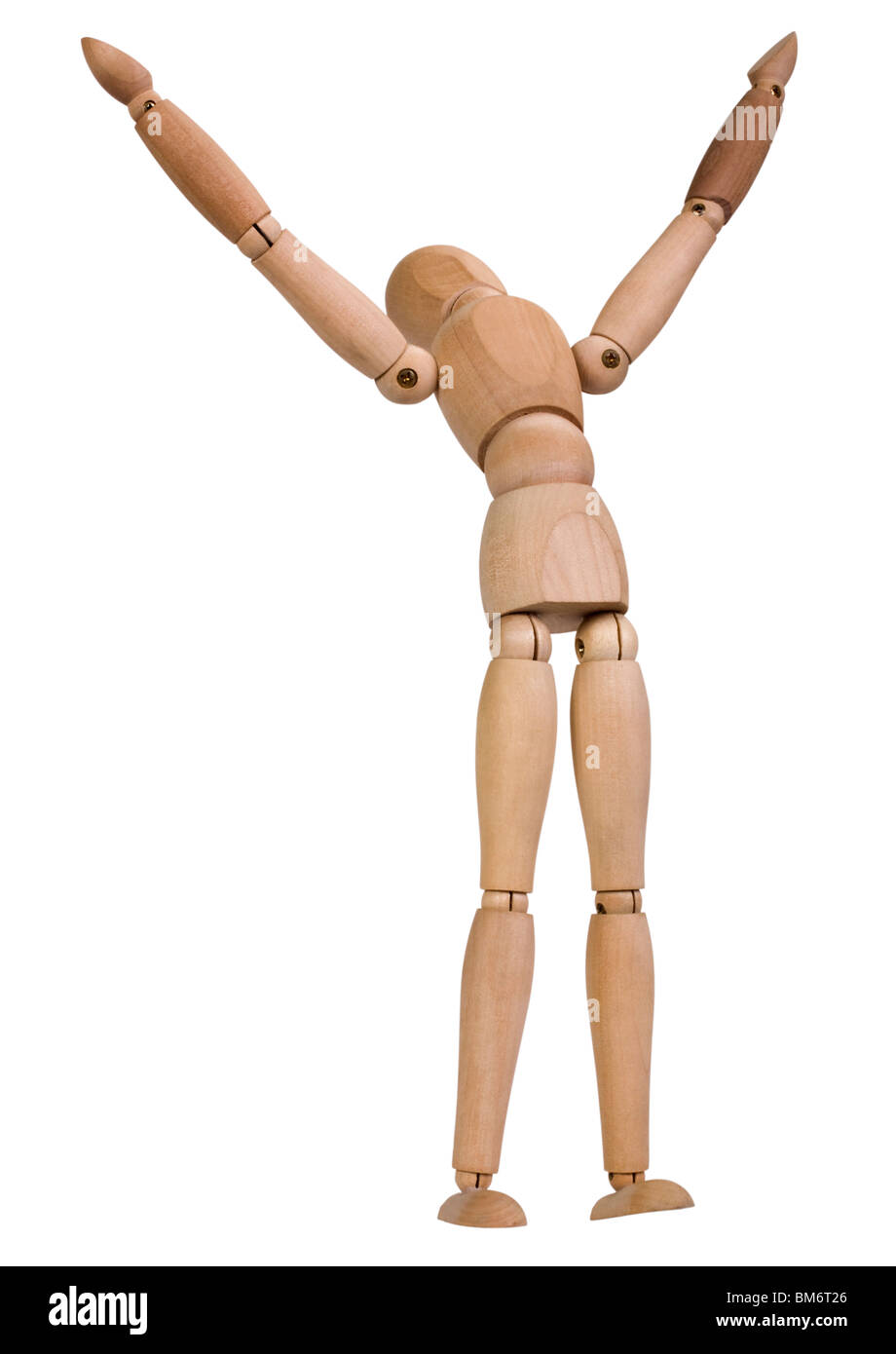 Close-up d'une figure de l'artiste avec bras levés Banque D'Images