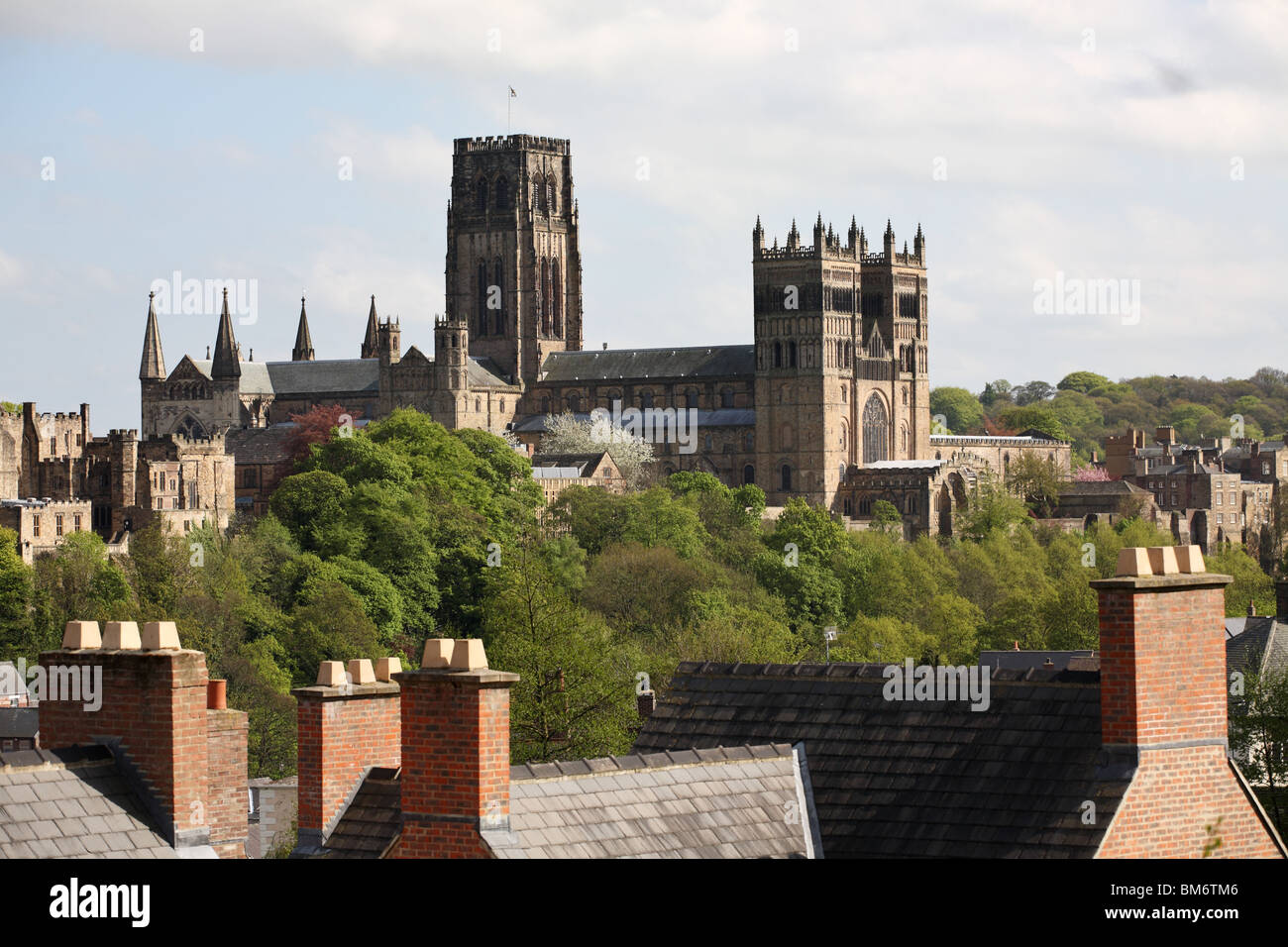 Cathédrale de Durham vue du nord ouest, England, UK Banque D'Images