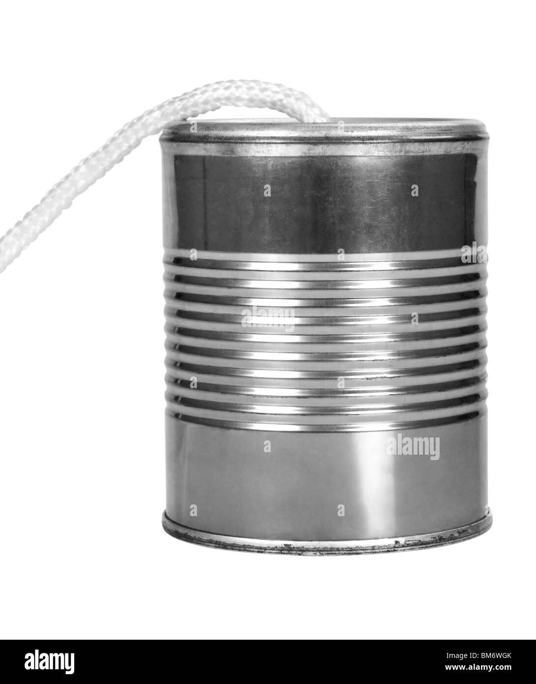 Close-up of a tin can phone Banque D'Images