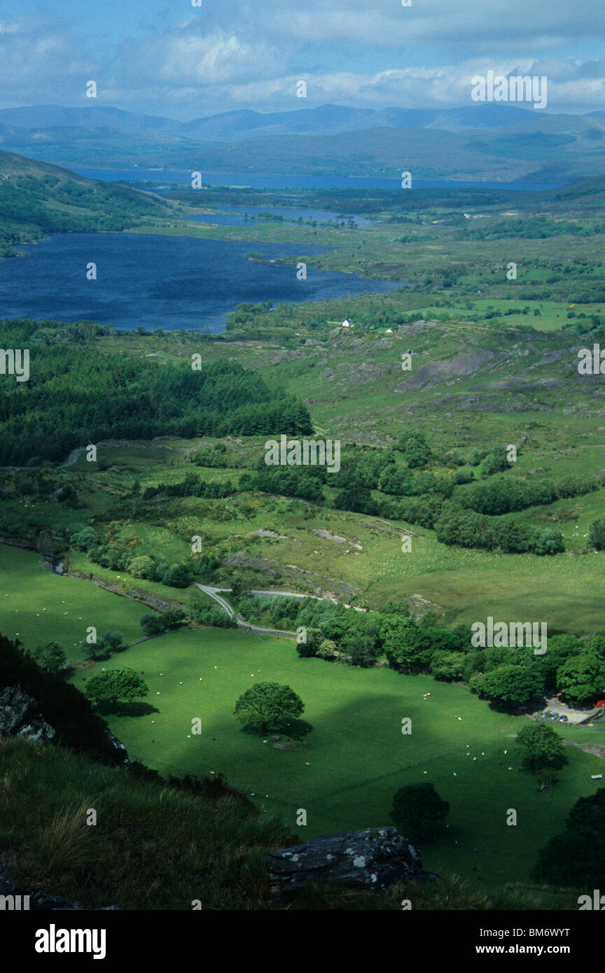 Vallée Gleninchaquin, sur la péninsule de Beara, dans le comté de Kerry, Irlande. Banque D'Images