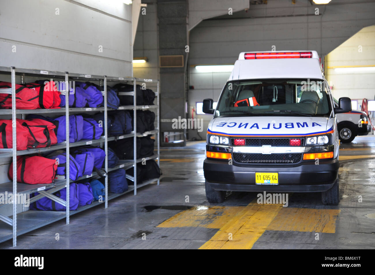 L'aéroport international Ben Gourion, Israël et de sauvetage d'ambulance, les services de lutte contre les incendies Banque D'Images