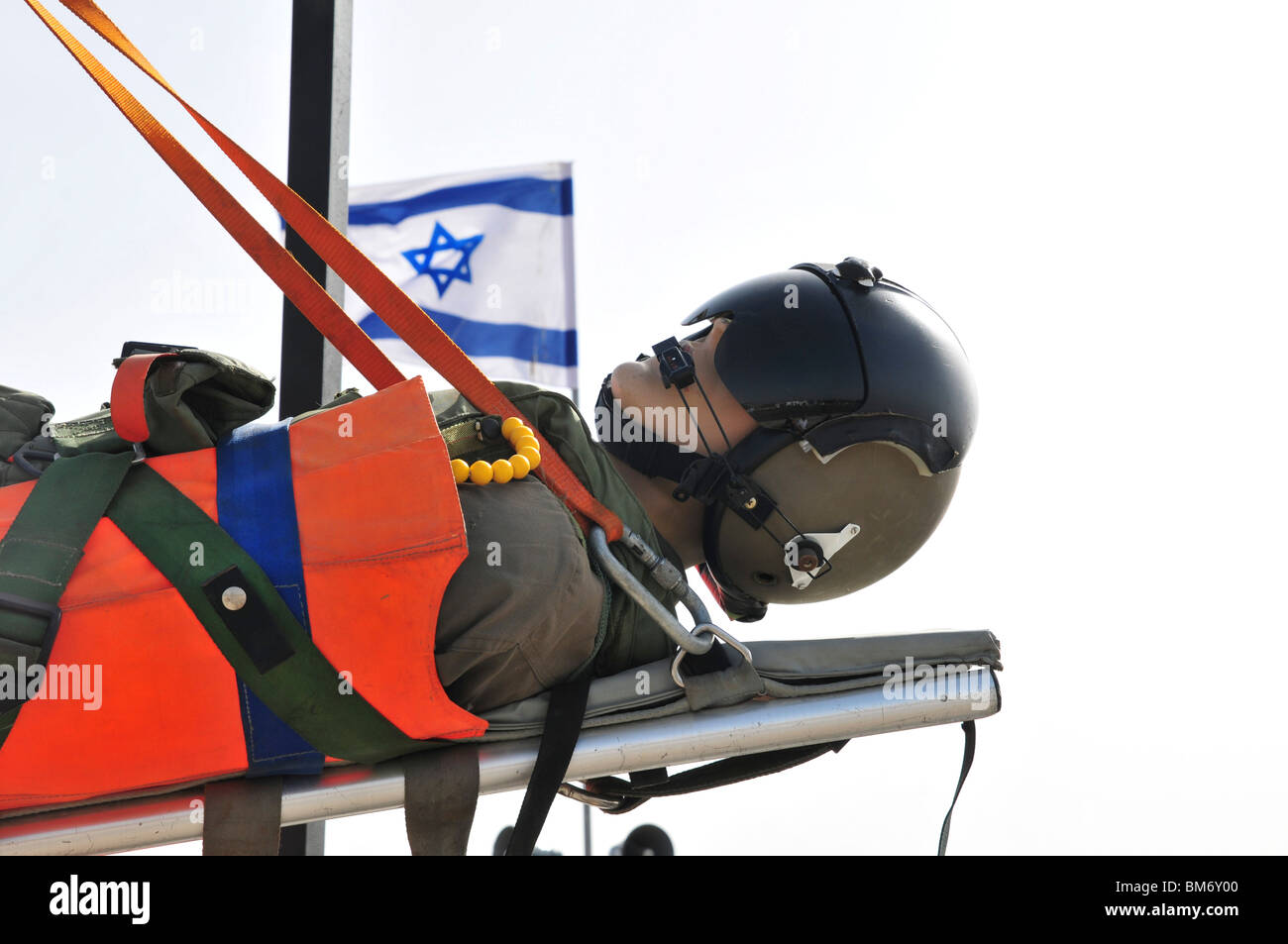 Israël, Tel Nof FIA une base de l'air israélienne (IAF) exposition démonstration de sauvetage d'air Banque D'Images