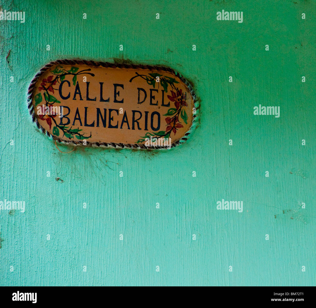 Plaque de rue Panajachel Guatemala Banque D'Images