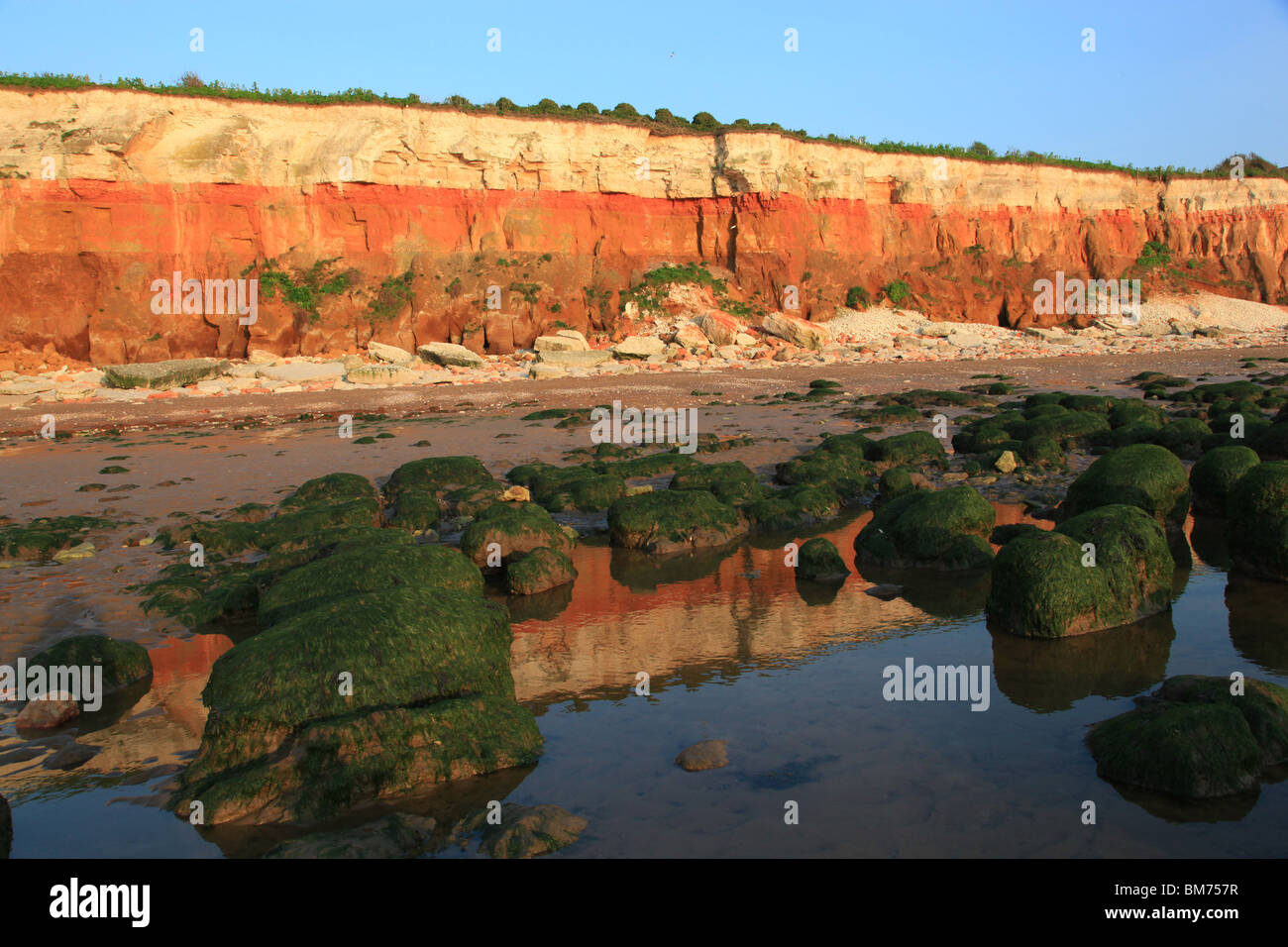 Plage et falaises d'Old Hunstanton, Norfolk Banque D'Images