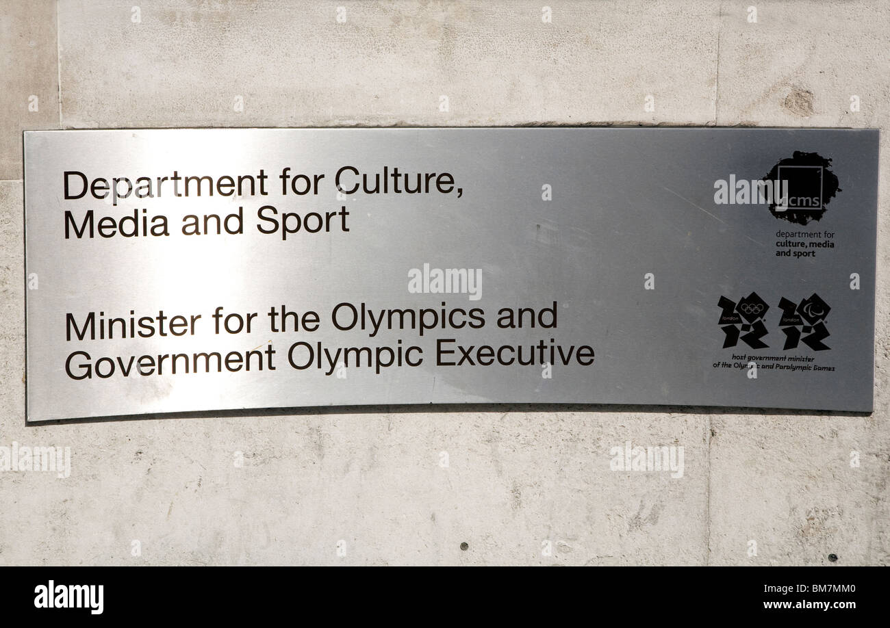 Ministère de la Culture, des médias et du Sport - et Ministre pour les Jeux olympiques, Londres Banque D'Images