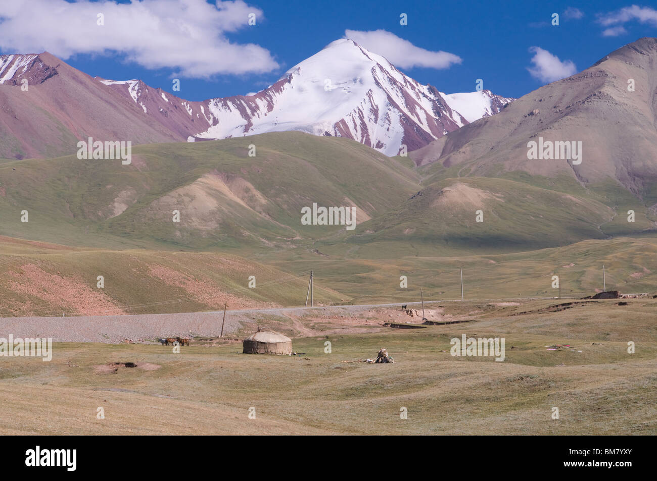 Montagnes de Sary Tash, Kirghizistan Banque D'Images