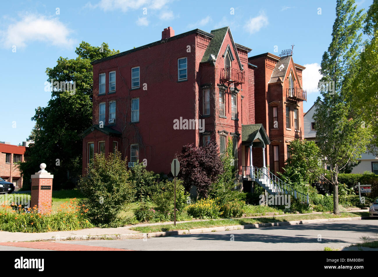 Les bâtiments historiques dans le maïs colline de Rochester, NY USA Banque D'Images