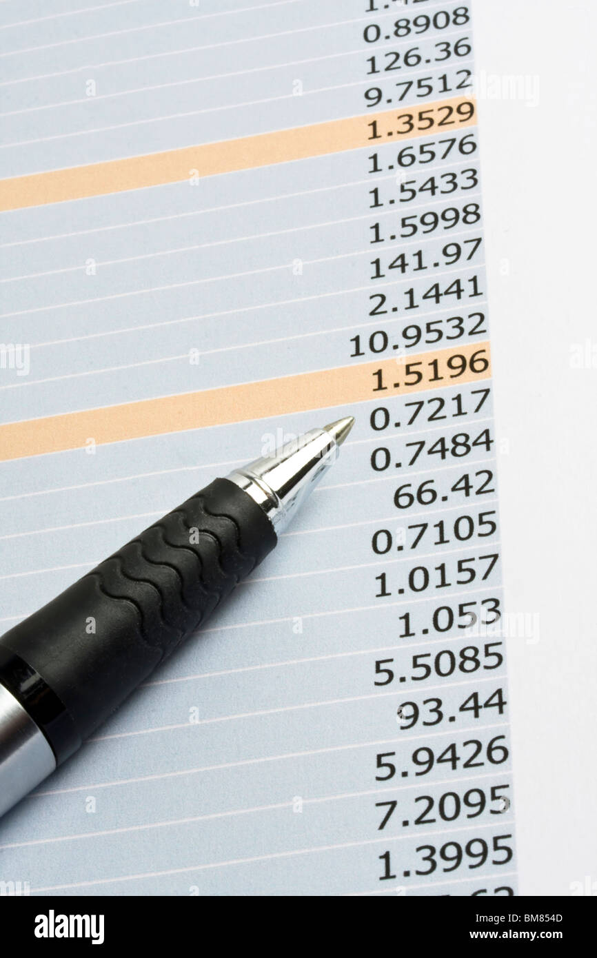 L'analyse des données en bourse ou d'autres Banque D'Images