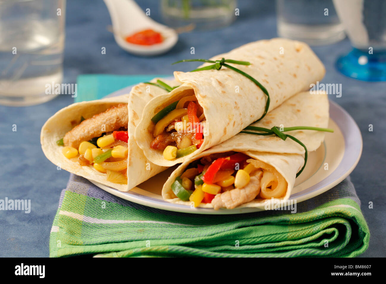 Mexicaine fajitas avec longe. Recette disponible. Banque D'Images