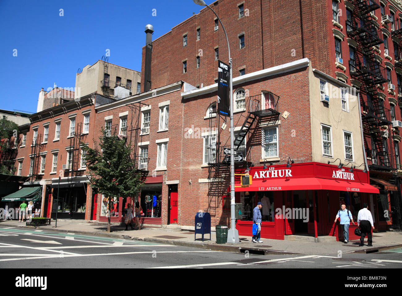 Scène de rue, Greenwich Village, West Village, à Manhattan, New York City, USA Banque D'Images