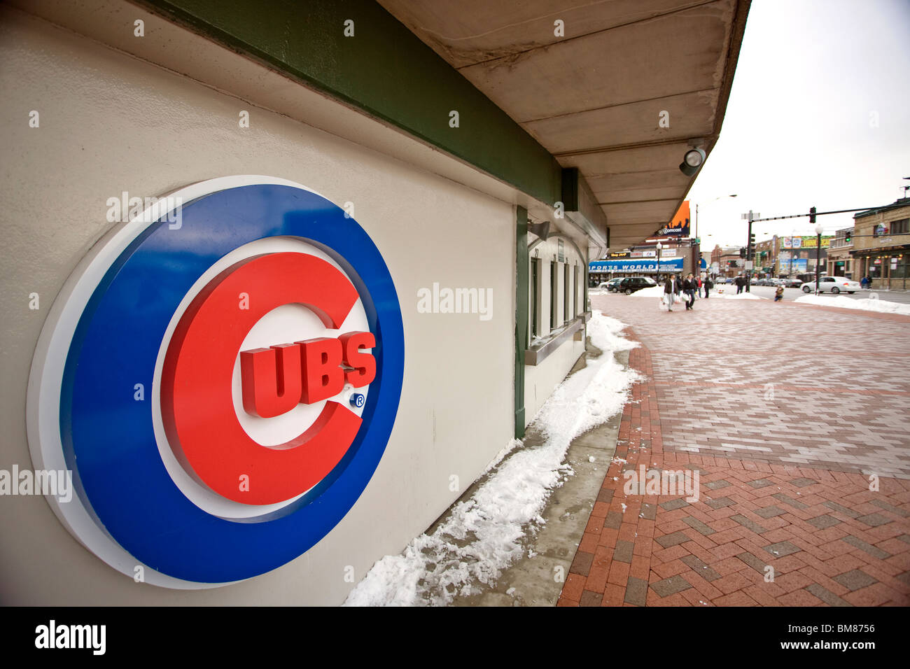 Centre-ville de Chicago Cubs de Chicago Avenue Waveland Banque D'Images