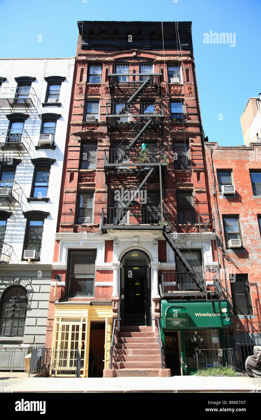 Immeuble, Greenwich Village, West Village, à Manhattan, New York City, USA Banque D'Images