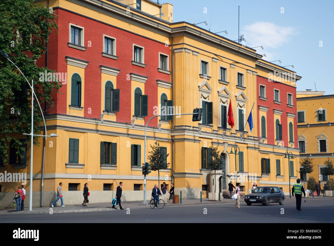 L'architecture historique à Tirana, la capitale de l'Albanie. Banque D'Images