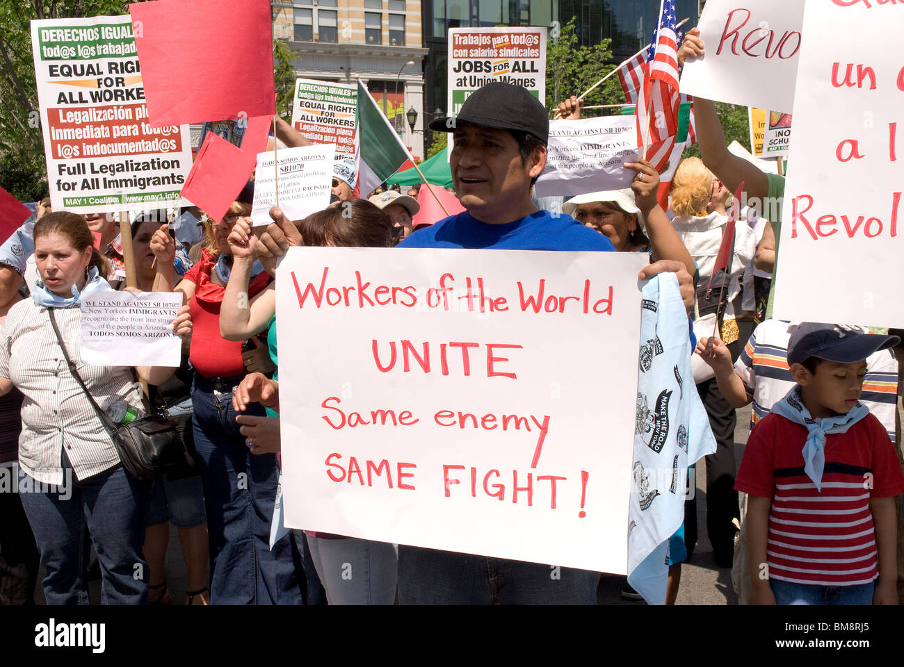1er mai 2010, l'Arizona , protester contre le projet de loi sénatorial 1070 loi promulguée dans l'état américain de l'Arizona -Voir descrip Banque D'Images