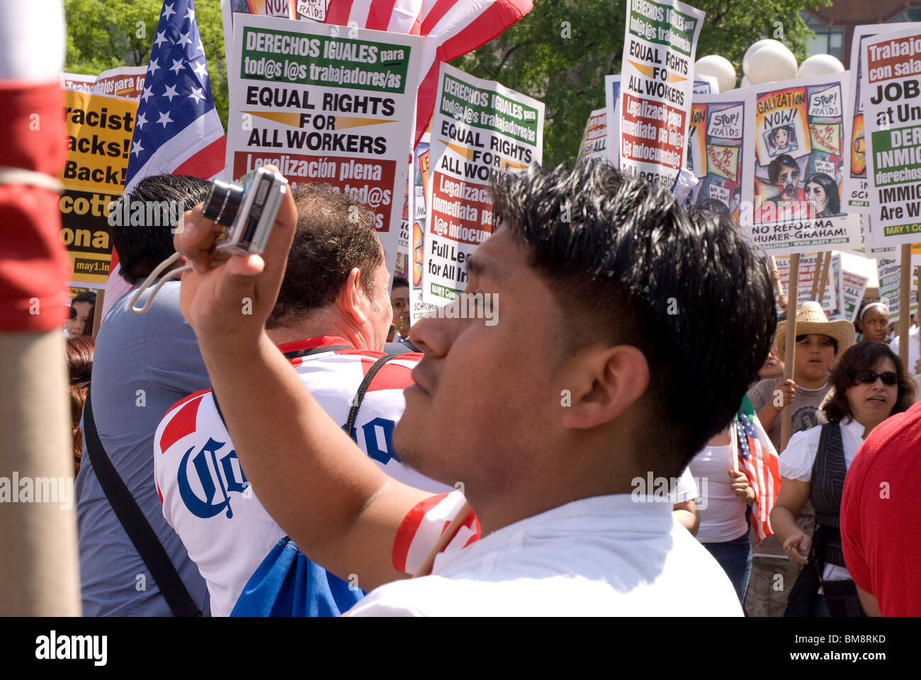 1er mai 2010, l'Arizona , protester contre le projet de loi sénatorial 1070 loi promulguée dans l'état américain de l'Arizona -Voir descrip Banque D'Images