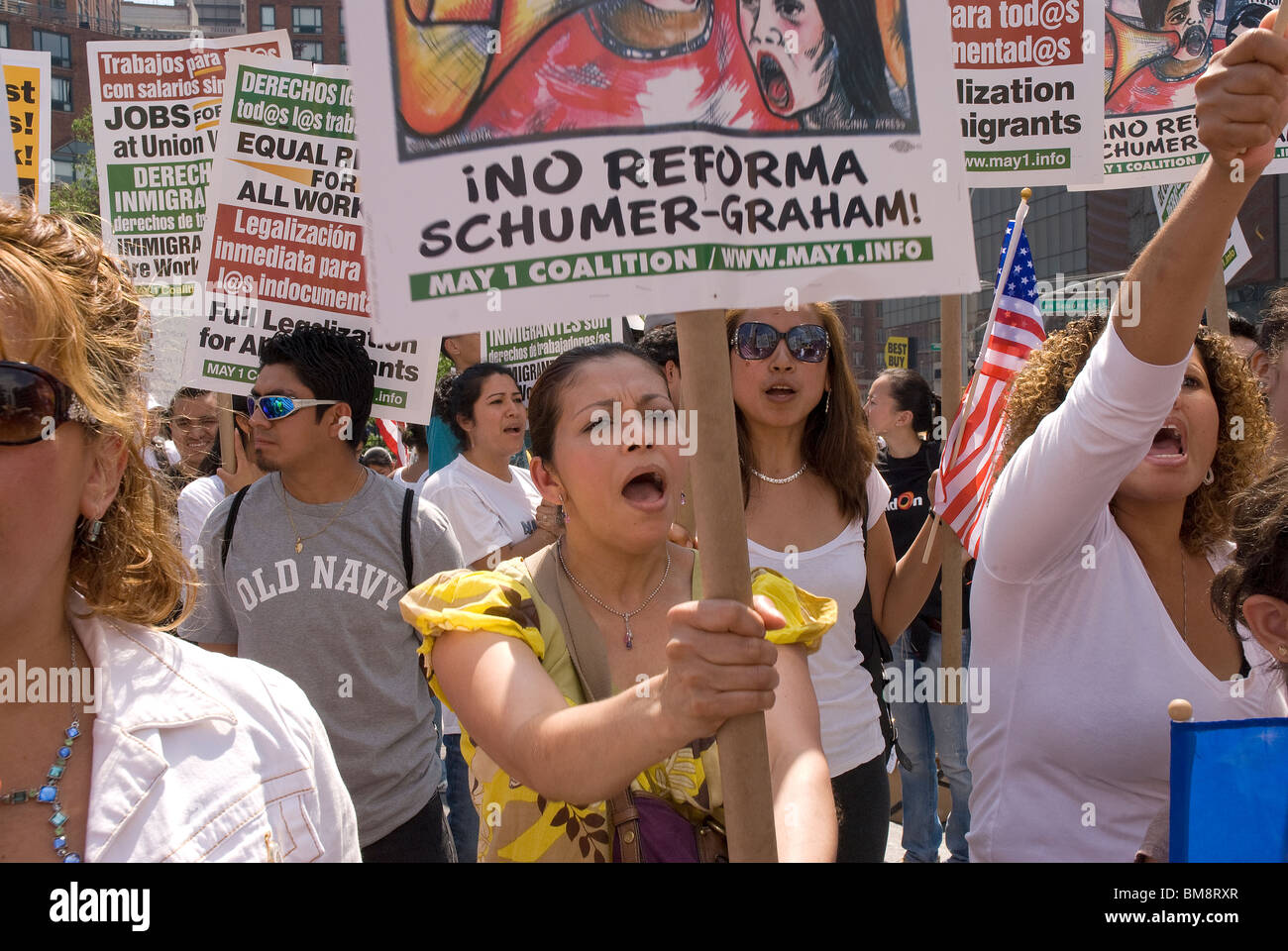 1er mai 2010, l'Arizona , protester contre le projet de loi sénatorial 1070 loi promulguée dans l'état américain de l'Arizona -Voir descrip Banque D'Images