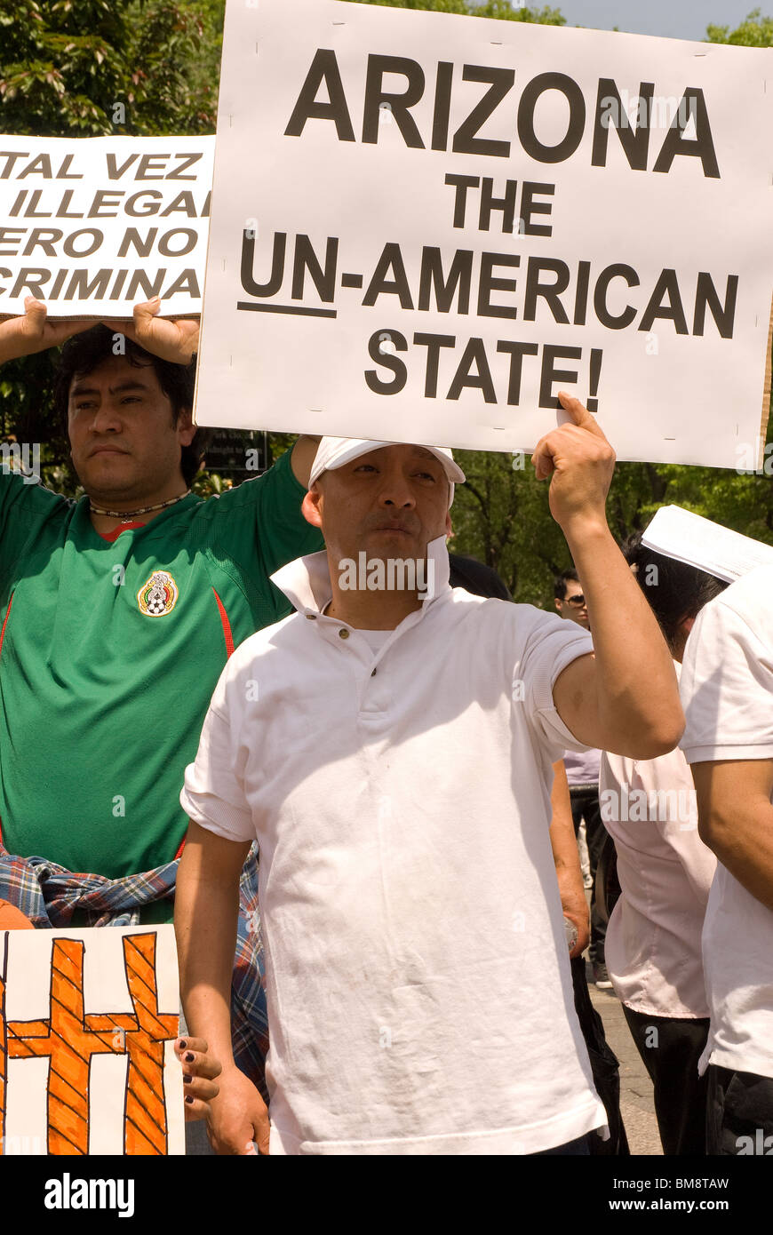 1er mai 2010, l'Arizona , protester contre le projet de loi sénatorial 1070 loi promulguée dans l'état américain de l'Arizona -Voir descrip Banque D'Images