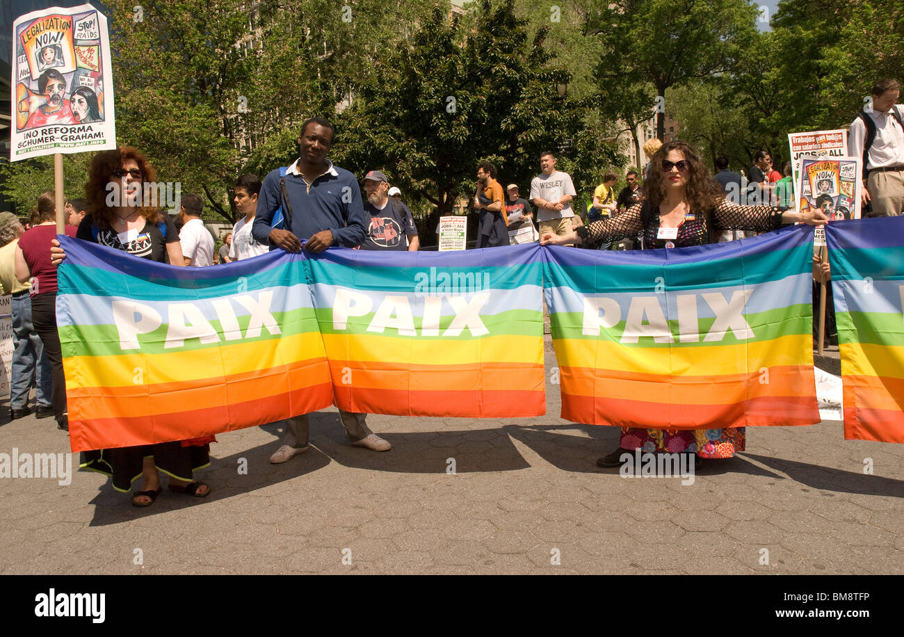 1er mai 2010, l'Arizona , protester contre le projet de loi sénatorial 1070 loi promulguée dans l'état américain de l'Arizona -Voir descrip Banque D'Images