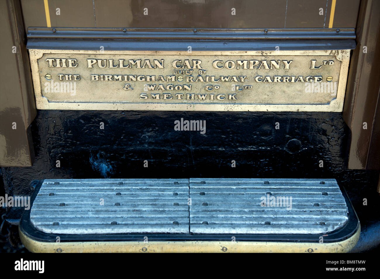 Voiture Pullman Company Railway Carriage Wagon plaque footplate Smethwick Banque D'Images