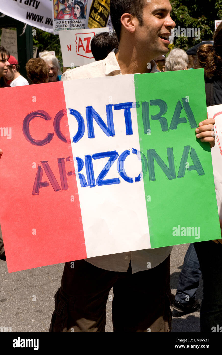 1er mai 2010, l'Arizona , protester contre le projet de loi sénatorial 1070 loi promulguée dans l'état américain de l'Arizona -Voir descrip Banque D'Images