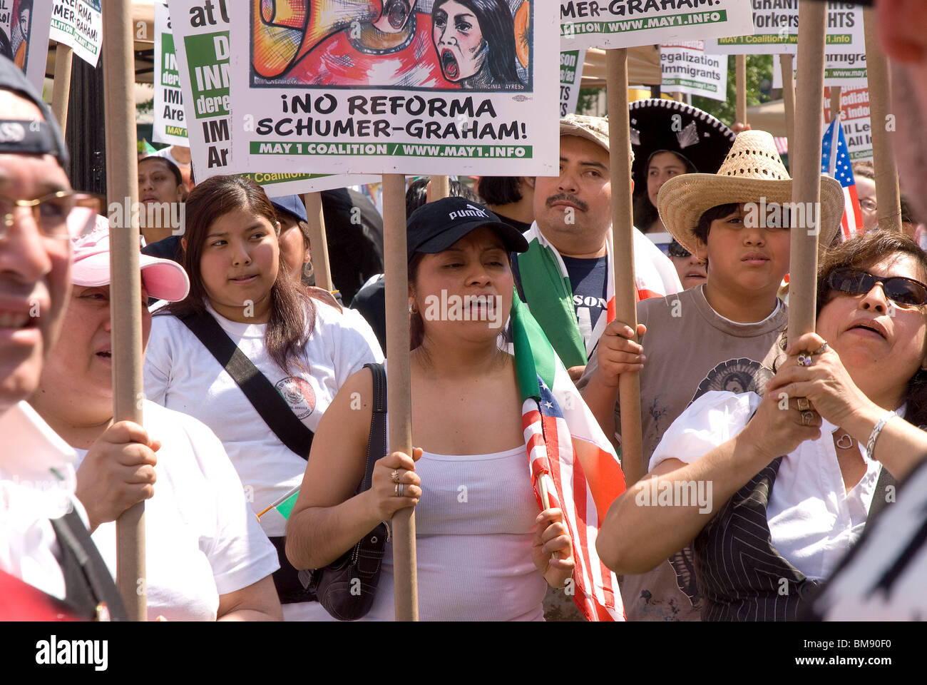 1er mai 2010, l'Arizona , protester contre le projet de loi sénatorial 1070 loi promulguée dans l'état américain de l'Arizona -Voir descrip Banque D'Images