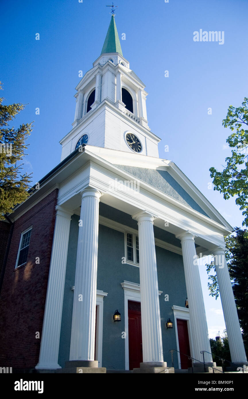 L'église de la Nouvelle-Angleterre à Brighton, Massachusetts, USA. Banque D'Images