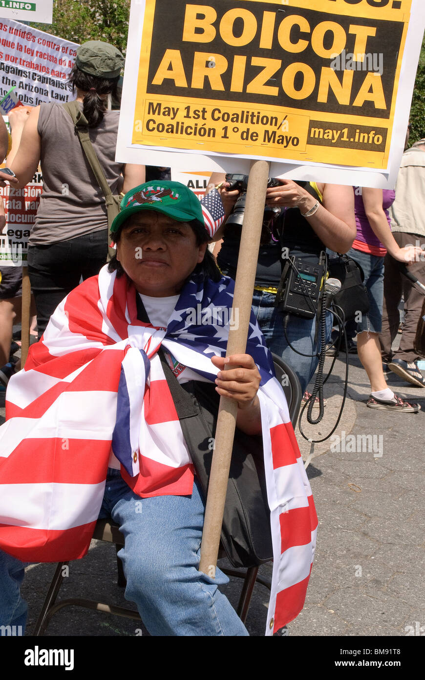 1er mai 2010, l'Arizona , protester contre le projet de loi sénatorial 1070 loi promulguée dans l'état américain de l'Arizona -Voir descrip Banque D'Images