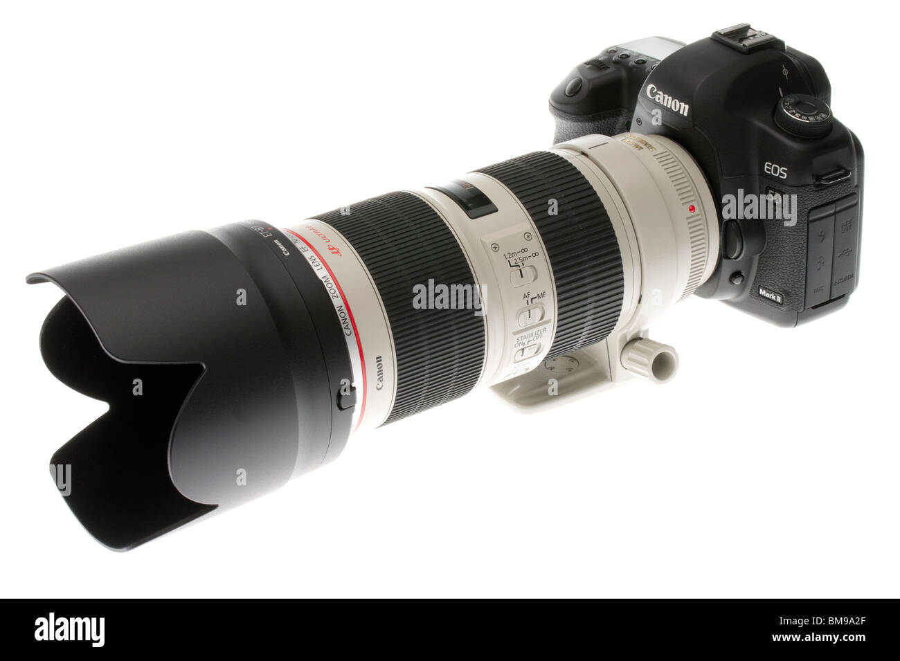 Canon 70-200mm f/2.8 II 2010 est l'objectif de lancement - illustré avec pare-soleil ou ombre Banque D'Images