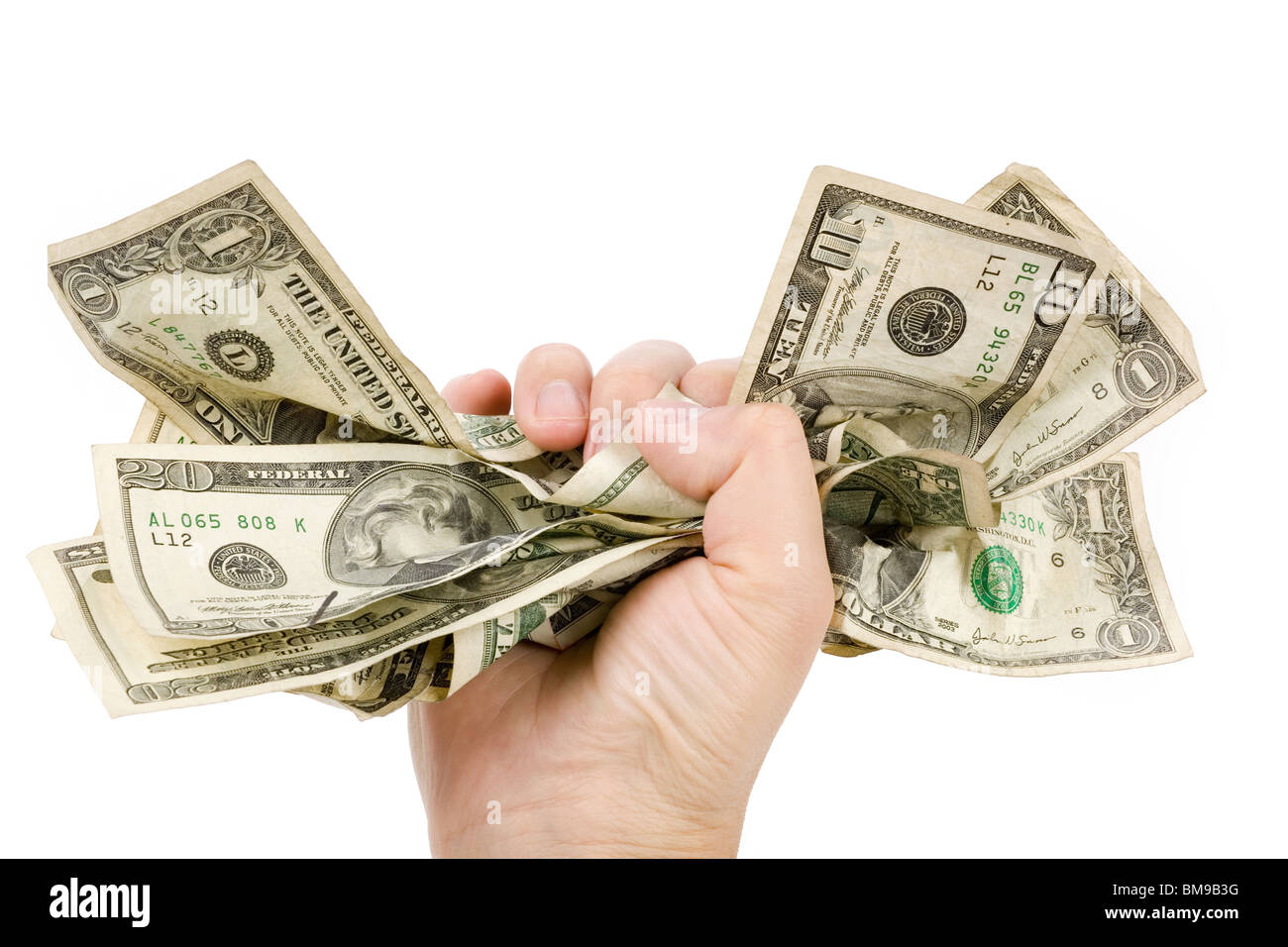 Une main pleine de dollars US, financial concept Banque D'Images