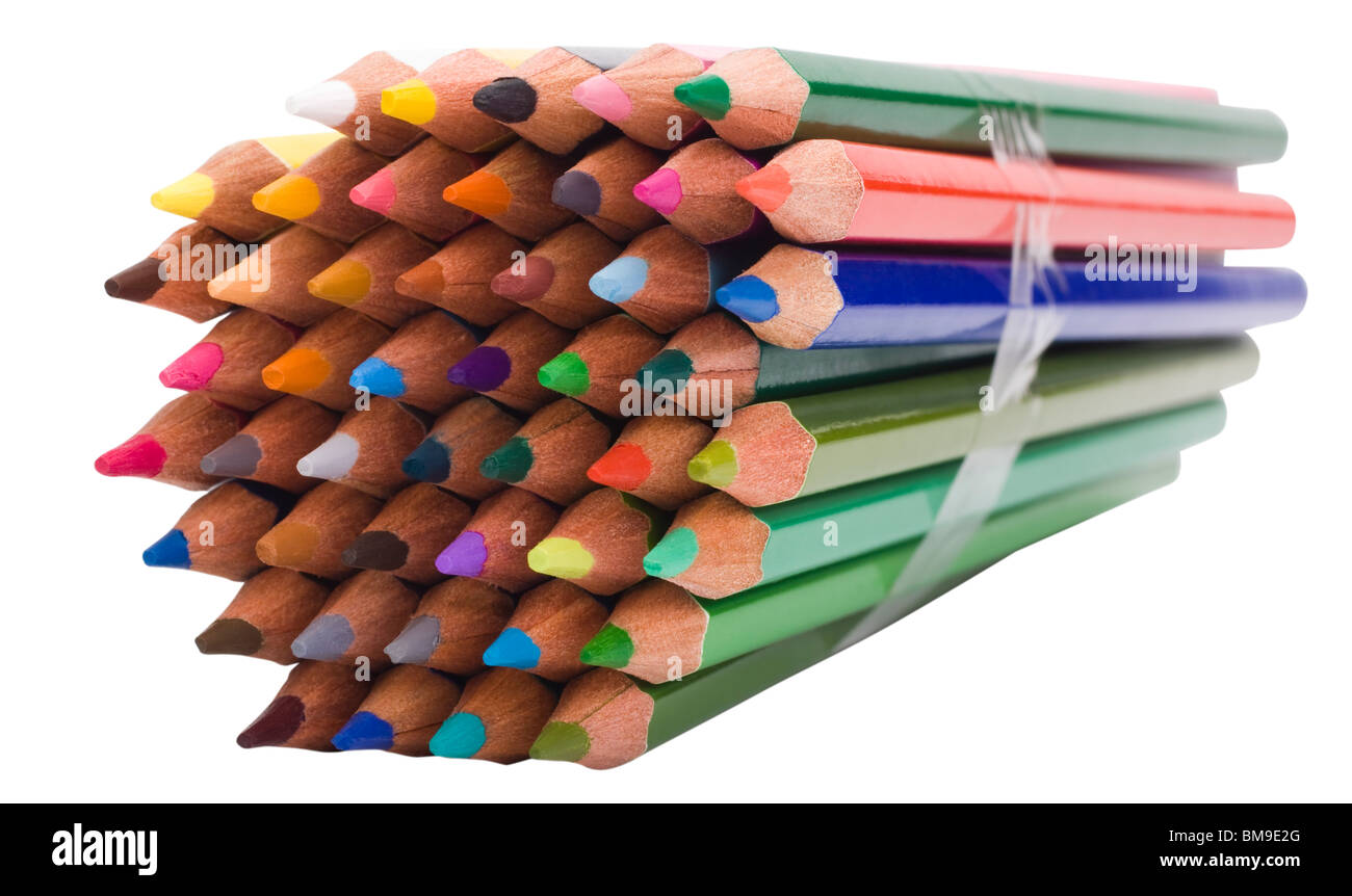 Close-up d'un faisceau de crayons de couleur Banque D'Images Close-up d'un faisceau de crayons de couleur Banque D'Images