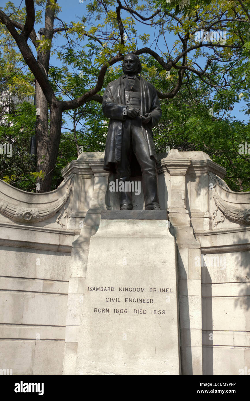 Isambard Kingdom Brunel statue , Londres , Angleterre Banque D'Images