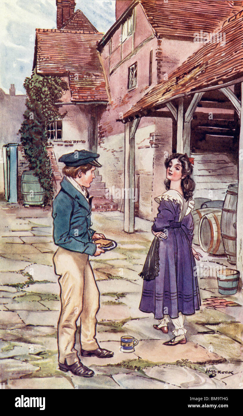 Pip et Estella. Frontispice par H.M. Brock du livre de grandes espérances de Charles Dickens. Banque D'Images
