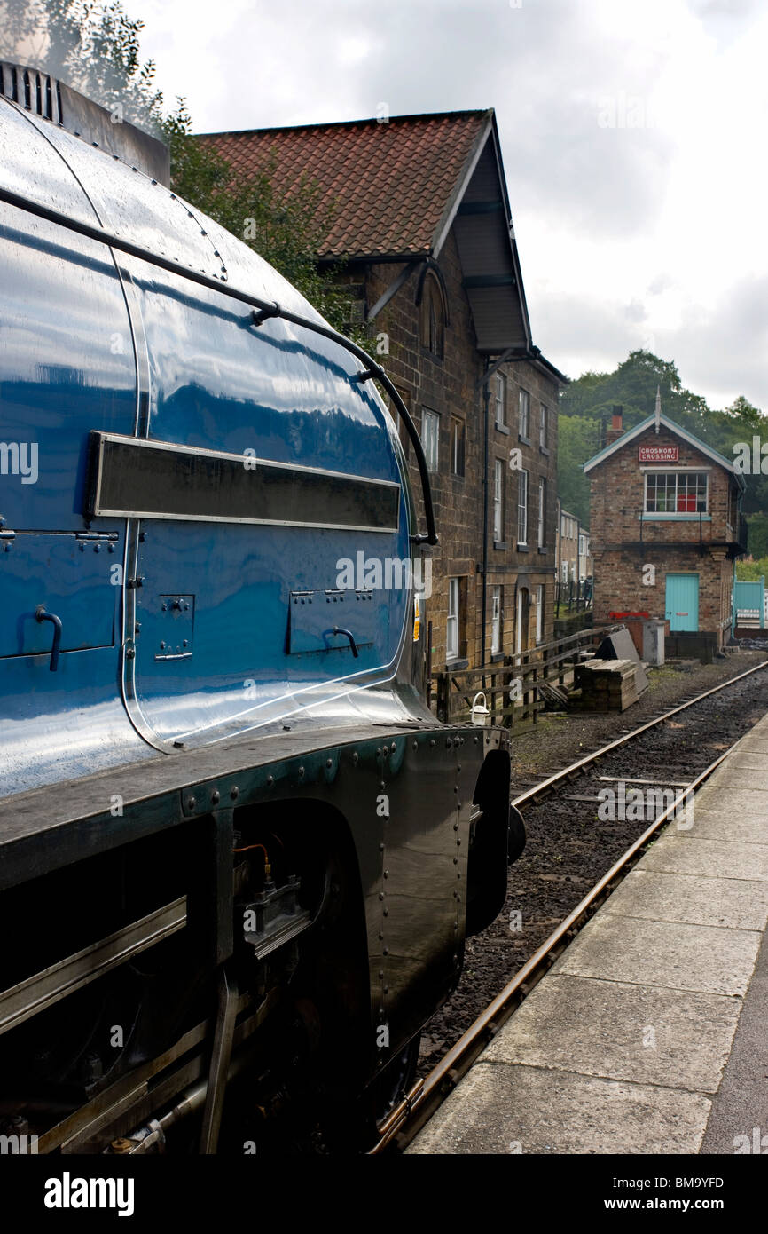 Sir Nigel Gresley Locomotive à vapeur, North Yorkshire, Angleterre Banque D'Images