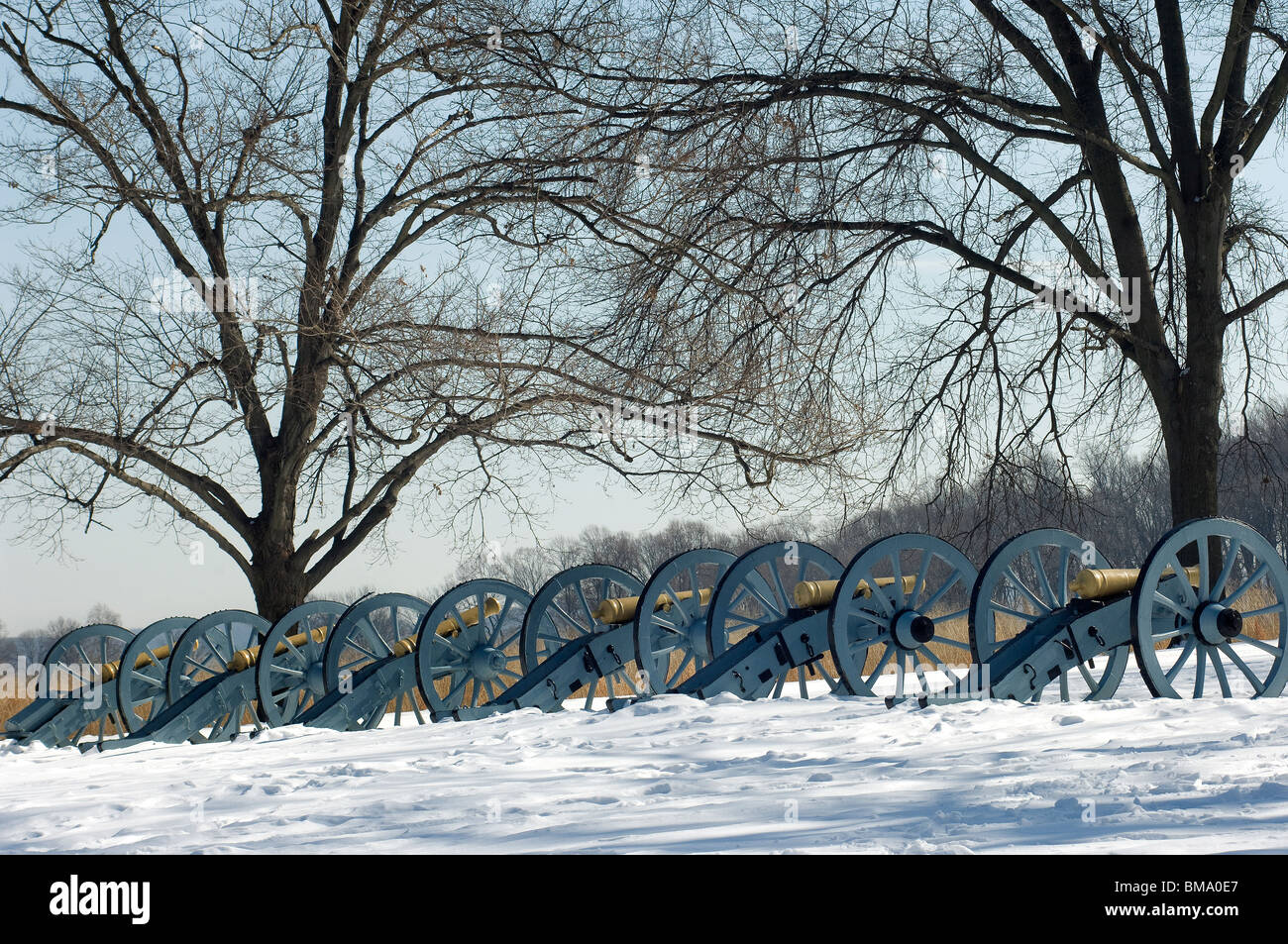 La défense de l'armée continentale de l'artillerie du camp d'hiver à Valley Forge, Pennsylvanie. Photographie numérique Banque D'Images