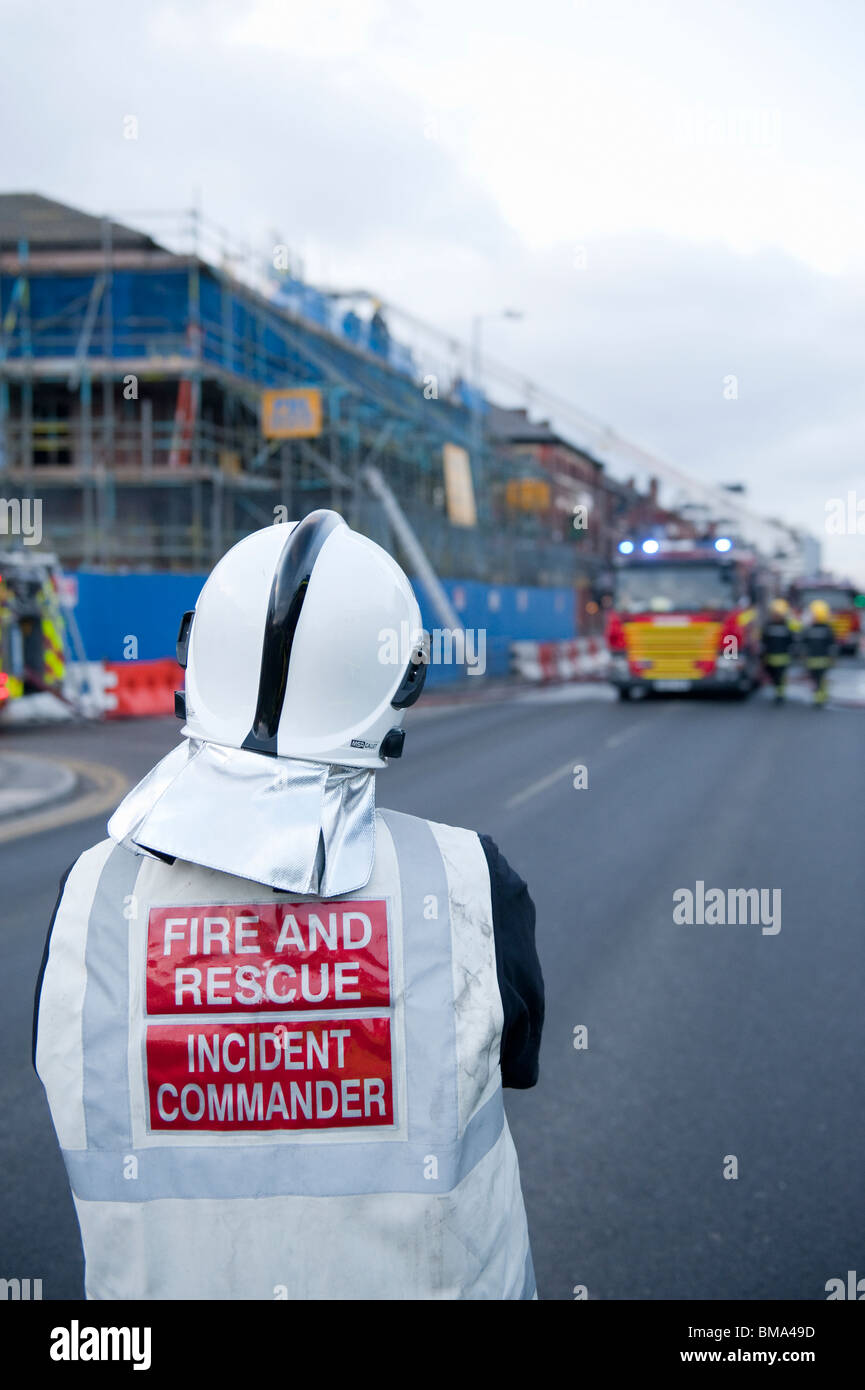 Commandant de l'intervention d'incendie et de secours Banque D'Images