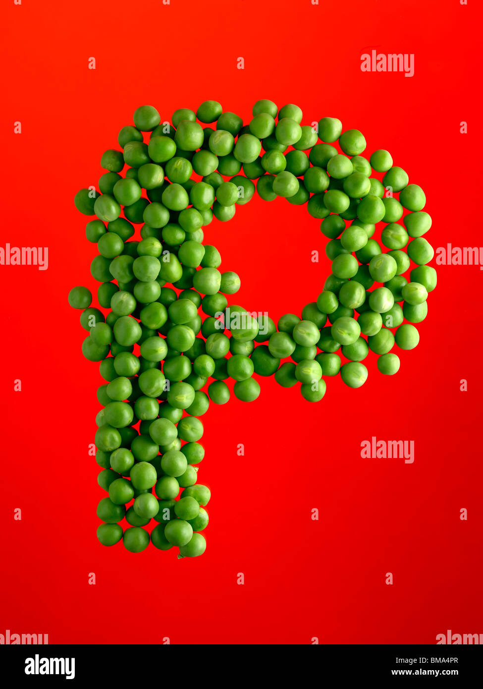 lettre P de la nourriture Banque D'Images