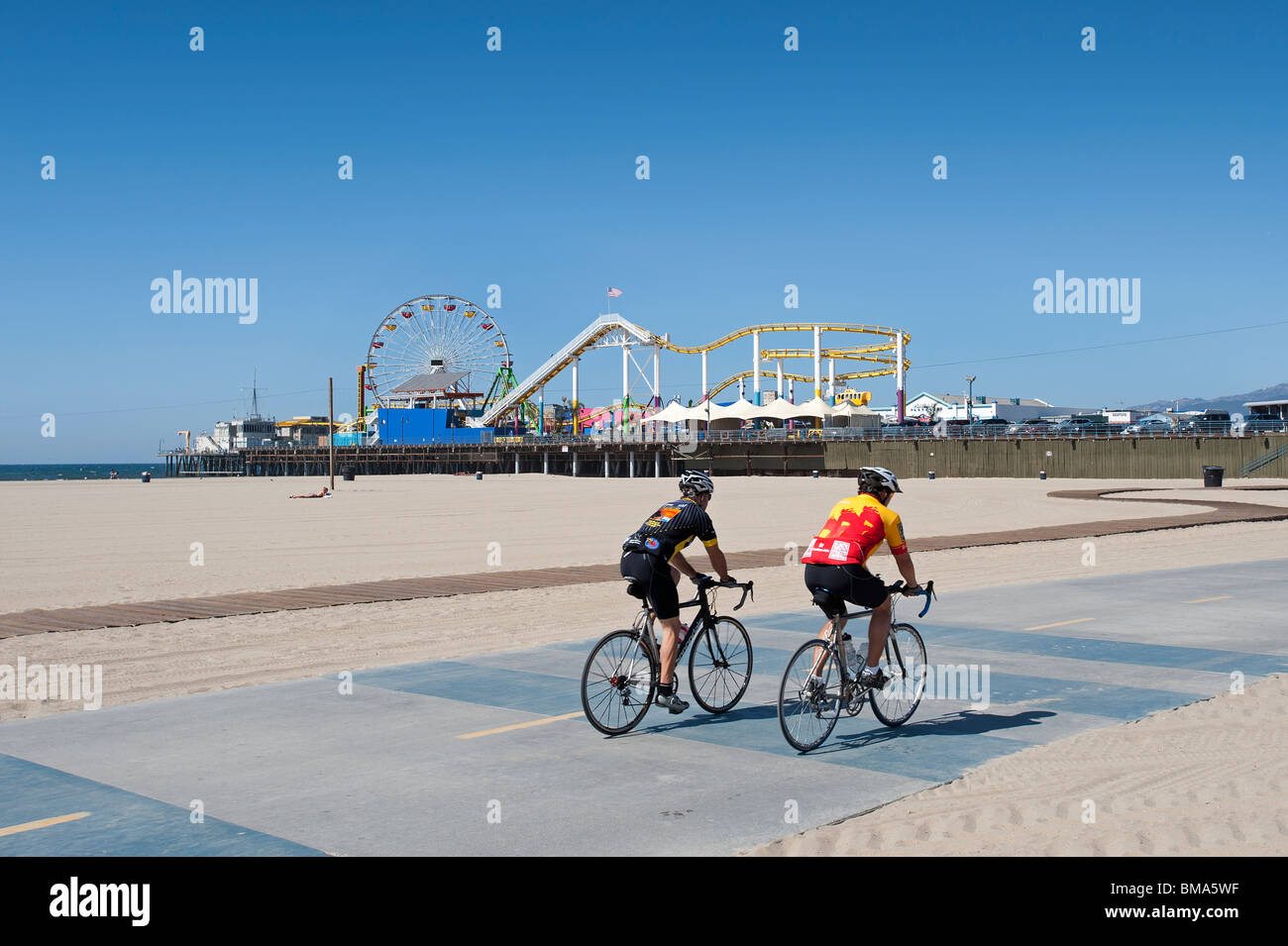 La plage de Santa Monica en Californie USA Banque D'Images