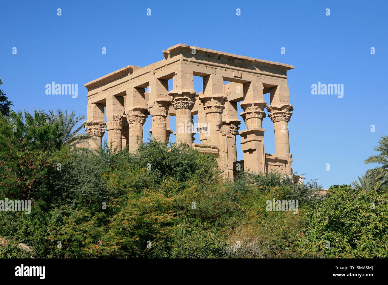 Kiosque de Trajan de temple de Philae sur l'Île Agilkia, Egypte Banque D'Images