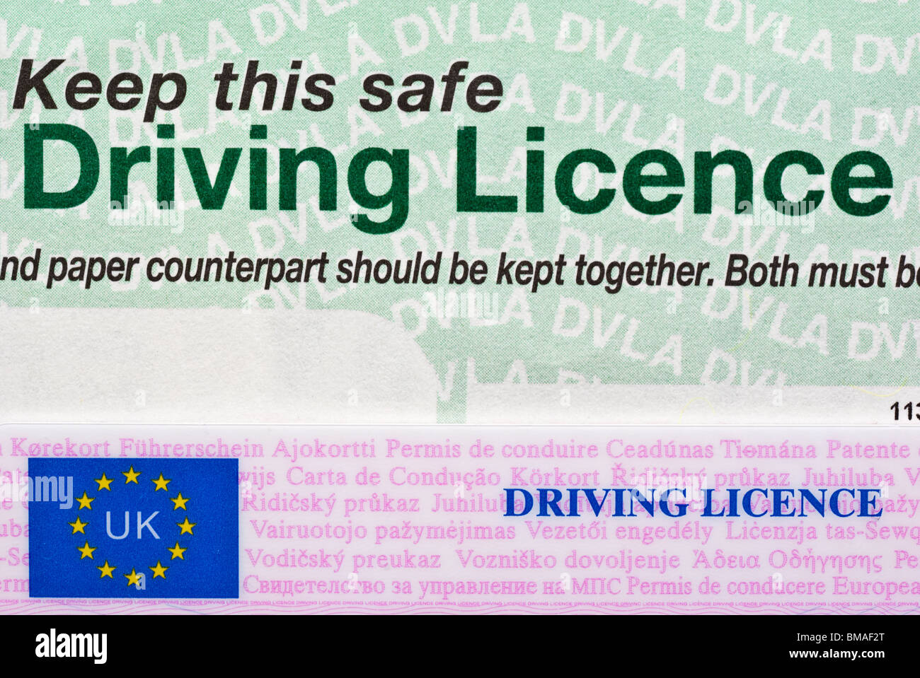 Deux permis de conduire partie britannique Banque D'Images