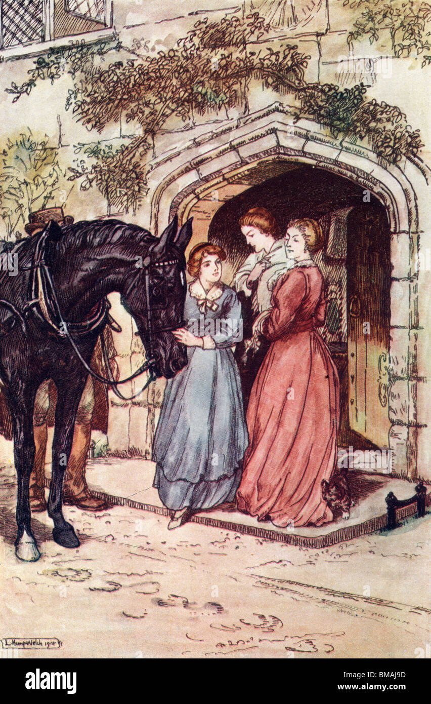 Miss Ellen a eu pour moi beaucoup. Illustration par Lucy Kemp Welch de la beauté noire par A. Sewell publié en 1915. Banque D'Images