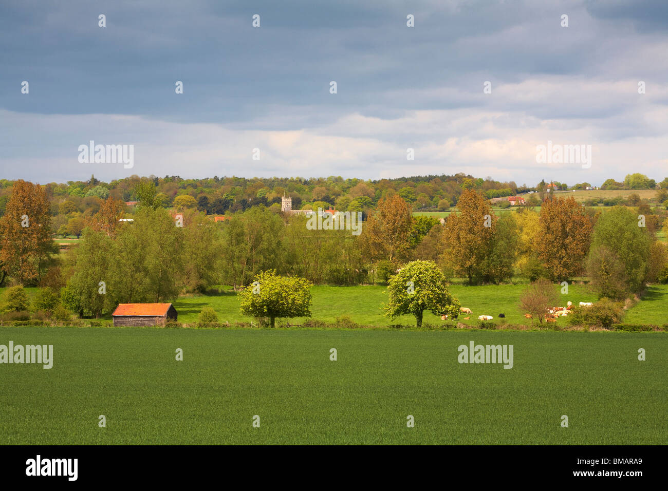 Grande-bretagne Angleterre Essex Dedham Vale Suffolk Frontières nord vers l'église paroissiale de St Mary de Stratford Banque D'Images