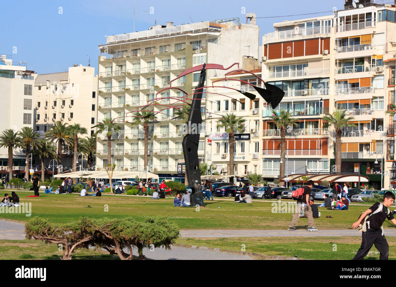 Promenade de Kordon Alsancak, Izmir Banque D'Images