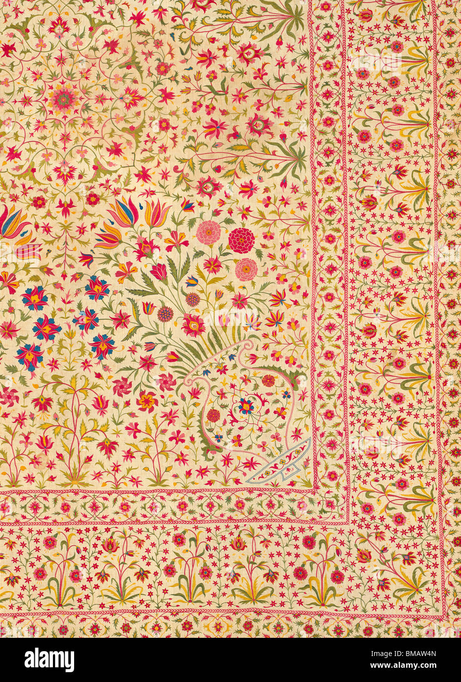 Floorspread, détail. L'Inde, 18e siècle Banque D'Images