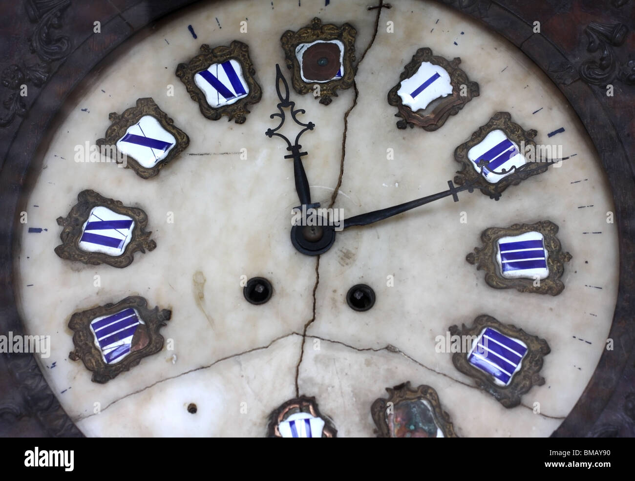 Horloge marbre ancien du xixe siècle Banque D'Images