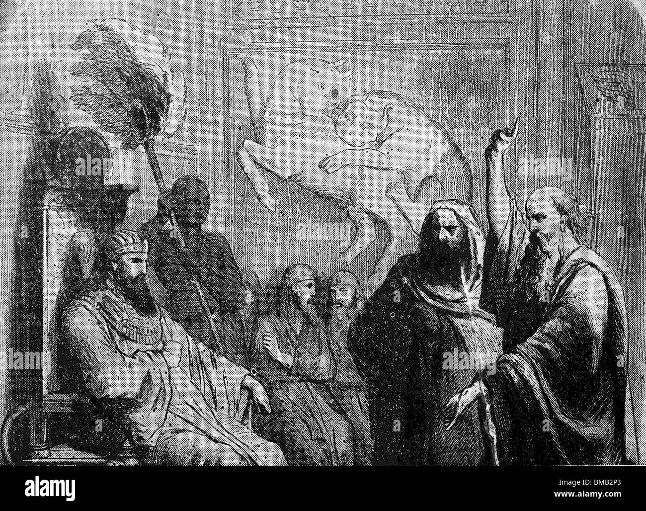 Haggadah Pâque Moïse fait appel au Pharaon du Livre de l'Exode Banque D'Images