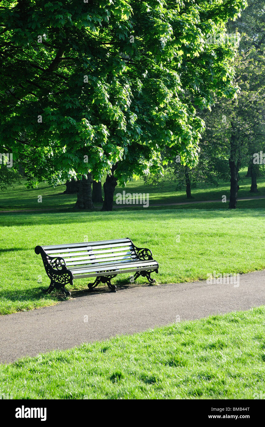Park Bench, Green Park, Londres, Royaume-Uni Banque D'Images